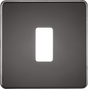 Screwless 1G Grid Faceplate in Black Nickel