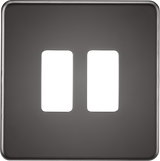 Screwless 2G Grid Faceplate - Black Nickel