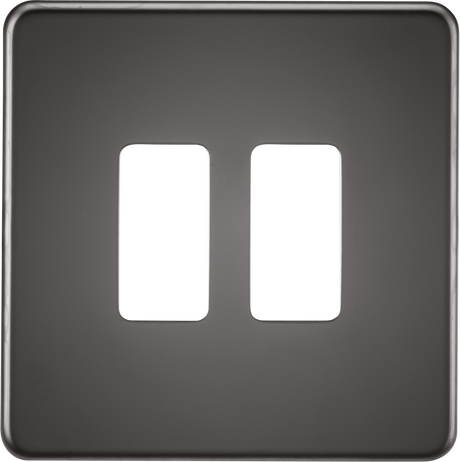 Screwless 2G Grid Faceplate - Black Nickel