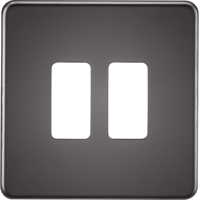 Screwless 2G Grid Faceplate - Black Nickel