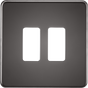 Screwless 2G Grid Faceplate - Black Nickel