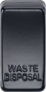 ML Accessories Switch Cover Marked WASTE DISPOSAL - Matt Black