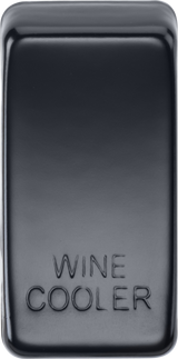 Switch cover marked WINE COOLER in matt black finish.