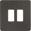 Screwless 2G Grid Faceplate - Smoked Bronze