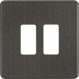 Screwless 2G Grid Faceplate - Smoked Bronze