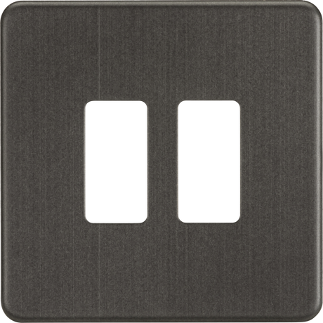 Screwless 2G Grid Faceplate - Smoked Bronze