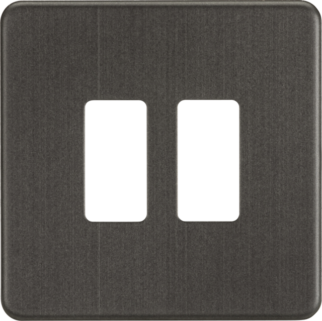 Screwless 2G Grid Faceplate - Smoked Bronze