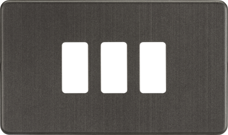 Screwless 3G Grid Faceplate - Smoked Bronze