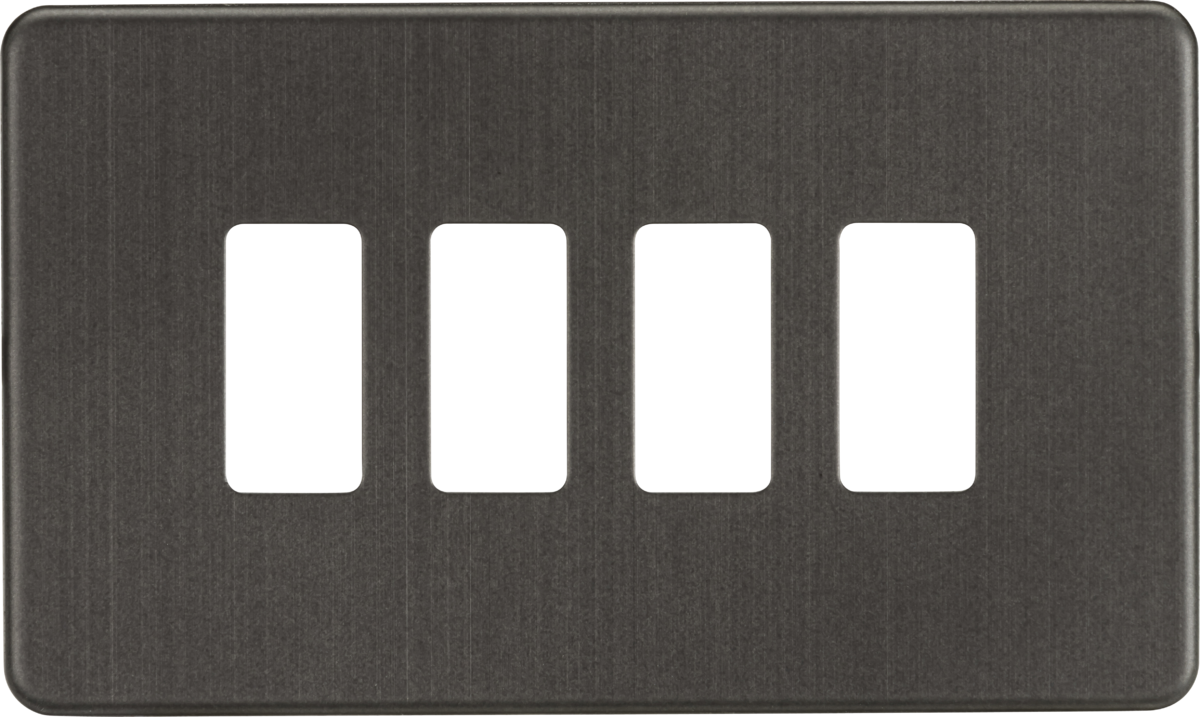Screwless 4G Grid Faceplate - Smoked Bronze