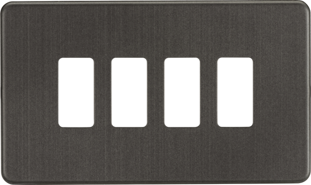 Screwless 4G Grid Faceplate - Smoked Bronze