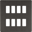 Screwless 8G Grid Faceplate - Smoked Bronze