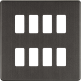 Screwless 8G Grid Faceplate - Smoked Bronze