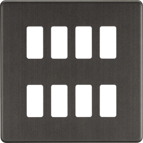 Screwless 8G Grid Faceplate - Smoked Bronze