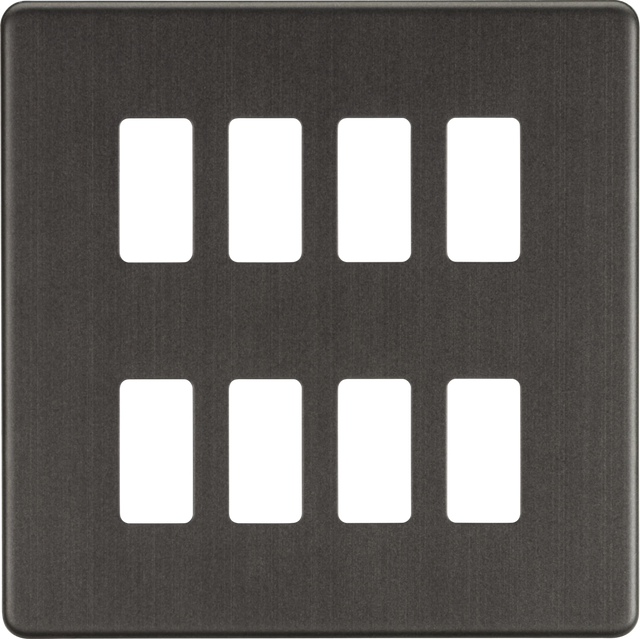 Screwless 8G Grid Faceplate - Smoked Bronze
