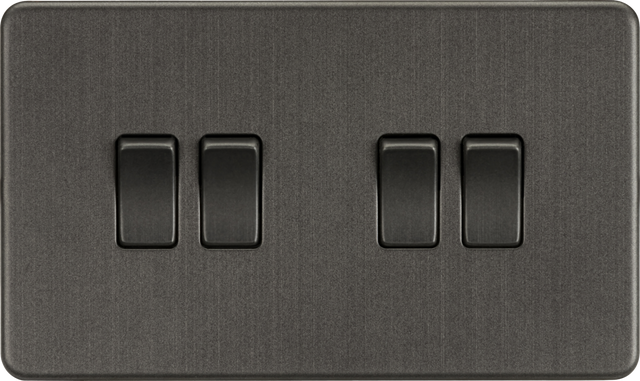 10AX 4G 2-Way Switch - Smoked Bronze - Screwless Design