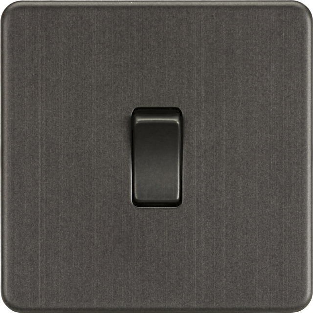 10AX 1G 2-way Switch - Smoked Bronze, Screwless Design