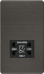 115V/230V Dual Voltage Shaver Socket - Smoked Bronze with Black Insert
