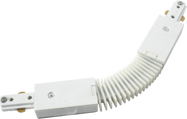 230V Single Circuit Track Flexible Connector - White
