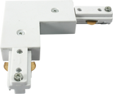 230V Track L Right Angle Connector - White