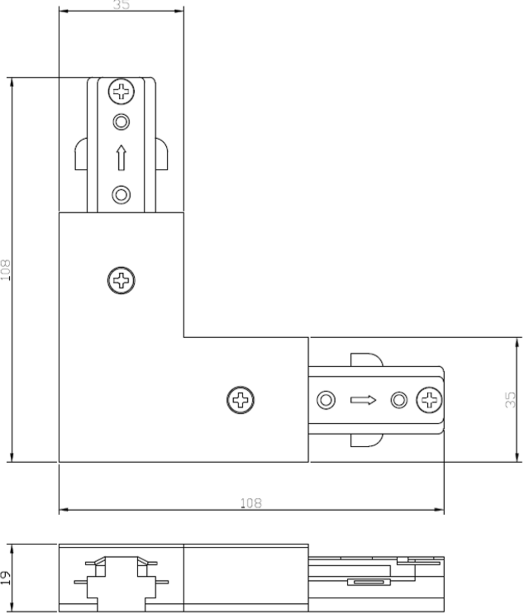 230V Track L Right Angle Connector Image 2