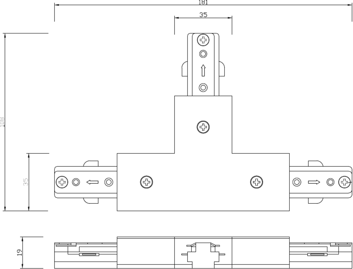 Secondary Image for ML Accessories 230V Track T-Connector - White