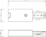 Alternate image of 230V Single Circuit Track Power Feed - Satin Nickel
