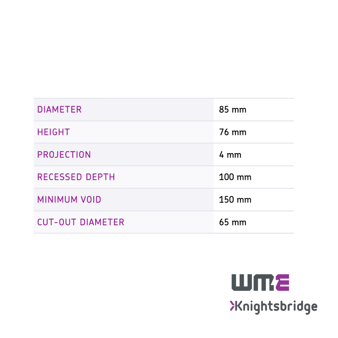Knightsbridge: VFCFC, 230V GU10 Fire-Rated Downlight, Chrome Finish, Dimmable, 35W Max, IP20