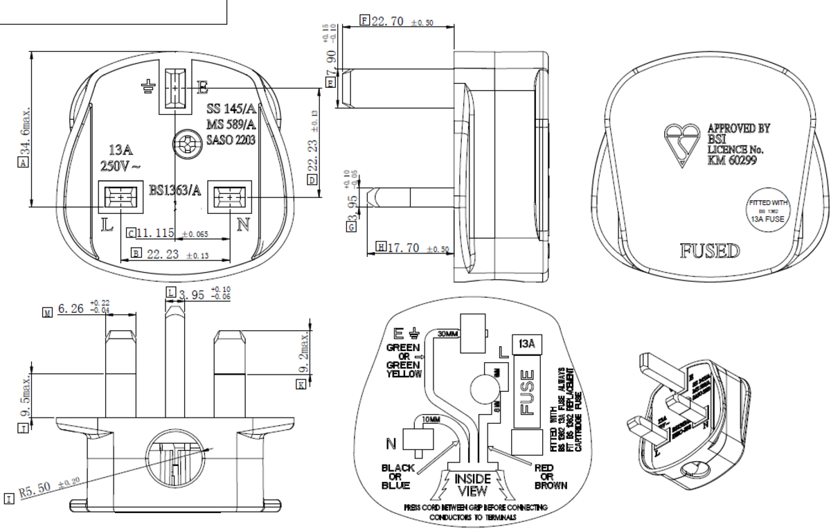 Alternative view of 13A Rough Use Plug Top - White