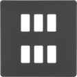 Screwless 6G Grid Faceplate - Anthracite