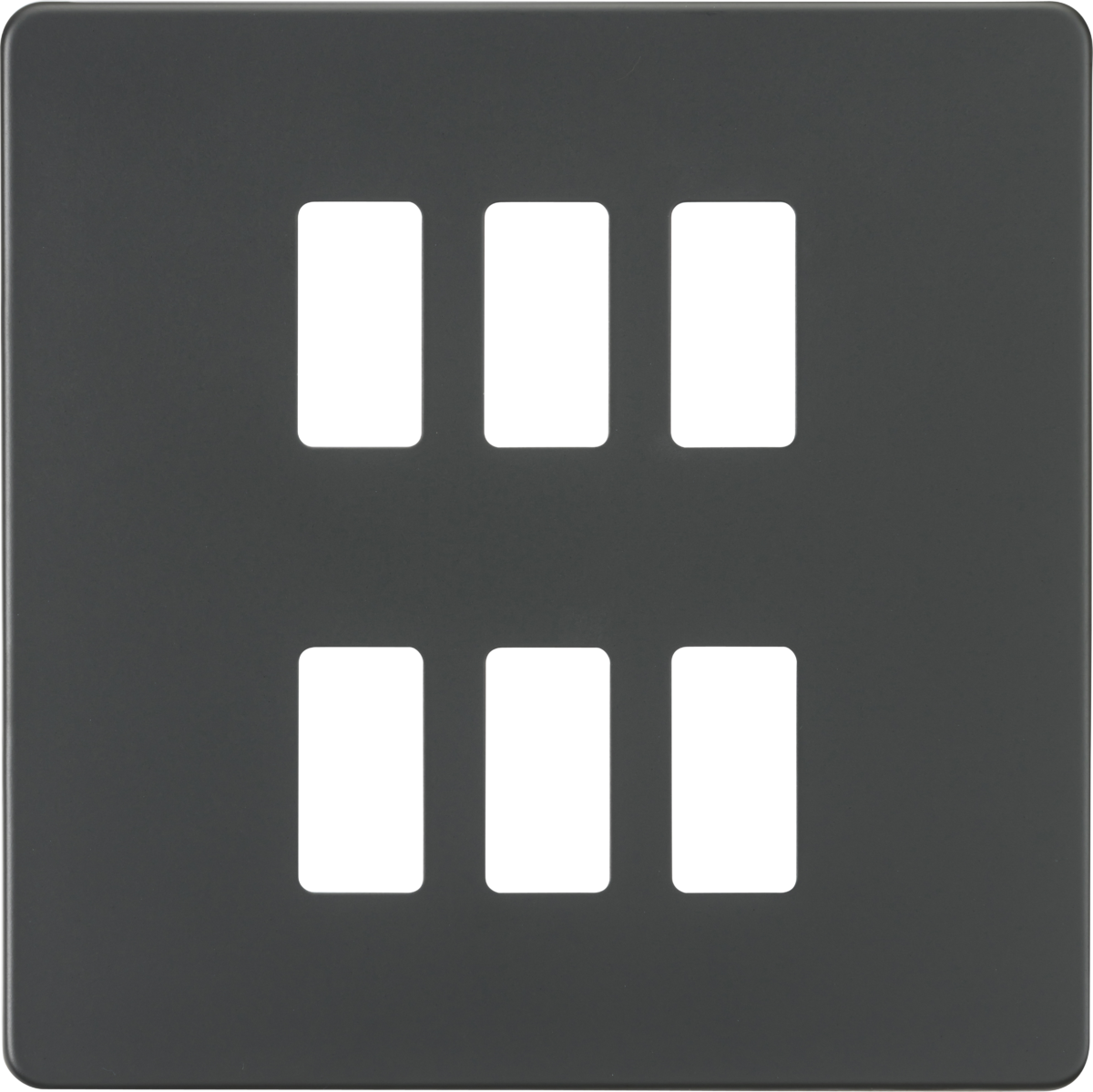 Screwless 6G Grid Faceplate - Anthracite