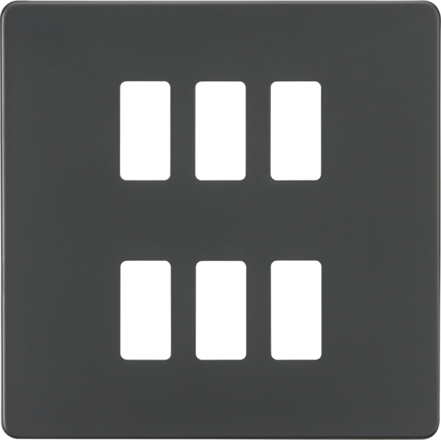 Screwless 6G Grid Faceplate - Anthracite