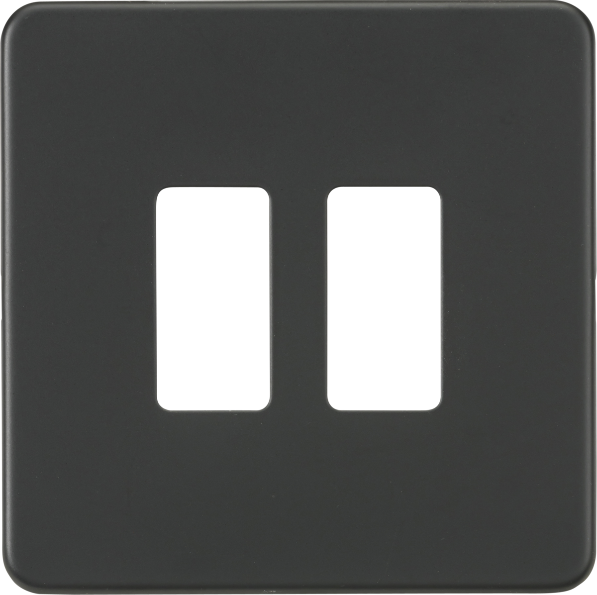Screwless 2G Grid Faceplate - Anthracite