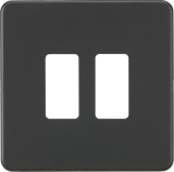 Screwless 2G Grid Faceplate - Anthracite