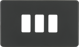 Screwless 3G Grid Faceplate - Anthracite, Premium steel