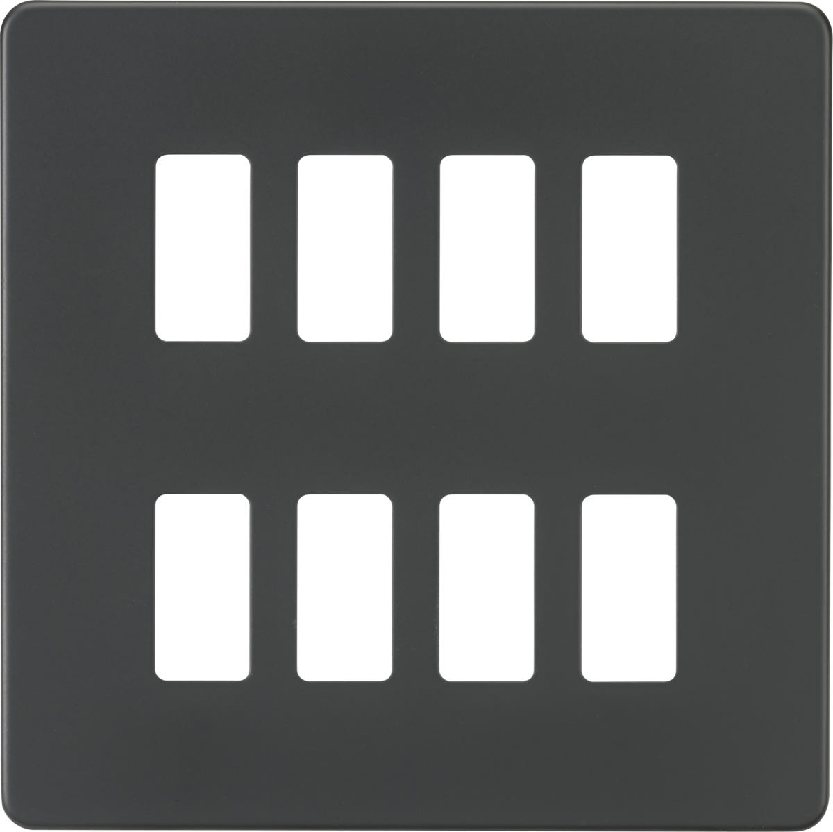 Screwless 8G Grid Faceplate - Anthracite by ML Accessories