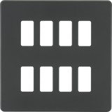 Screwless 8G Grid Faceplate - Anthracite by ML Accessories
