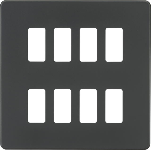 Screwless 8G Grid Faceplate - Anthracite by ML Accessories