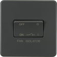 10A Fan Isolator Switch - Anthracite - Screwless Design