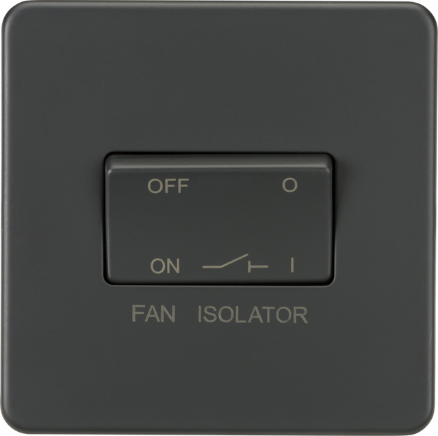 10A Fan Isolator Switch - Anthracite - Screwless Design