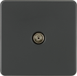 Anthracite TV Outlet Non-Isolated, Screwless Design