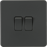 10AX 2G 2-way Switch - Anthracite - Screwless Design