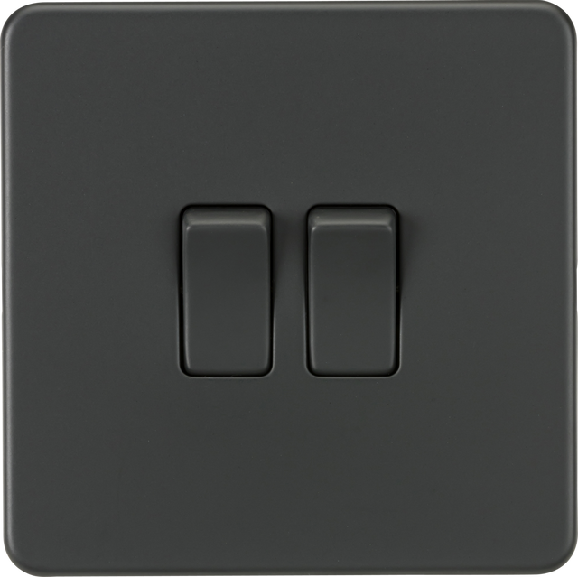 10AX 2G 2-way Switch - Anthracite - Screwless Design