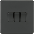 10AX Screwless 3G 2-Way Switch - Anthracite