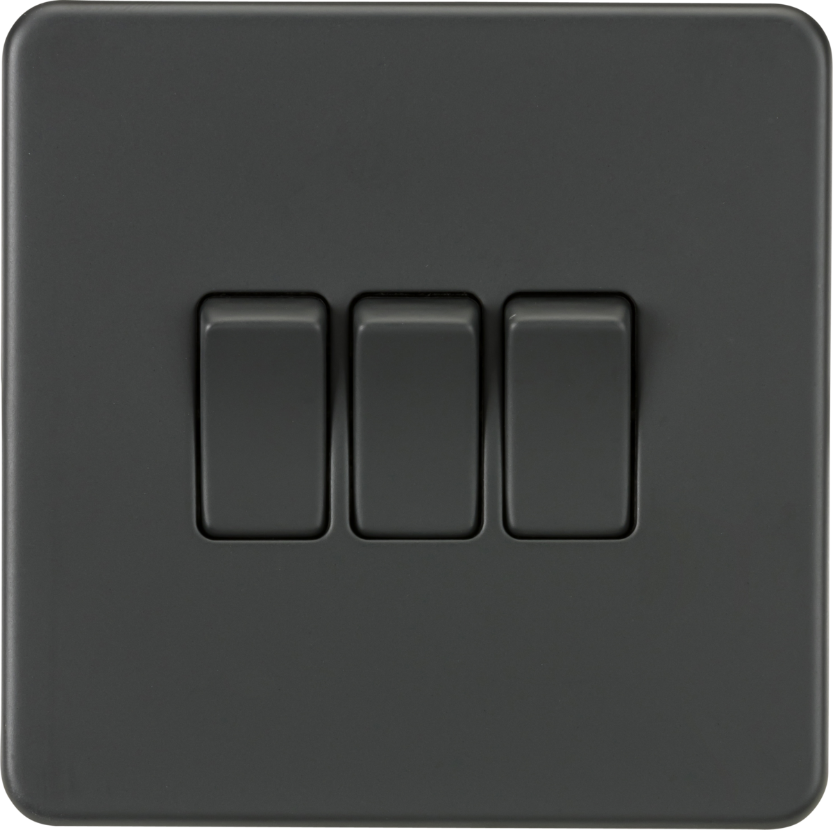 10AX Screwless 3G 2-Way Switch - Anthracite