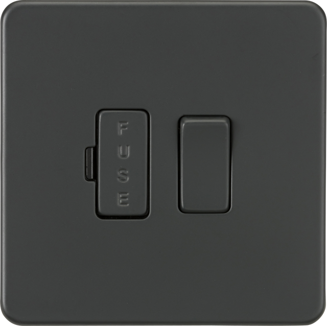 13A Switched Fused Spur Unit - Anthracite - Screwless Design