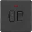 13A Switched Fused Spur Unit with Neon - Anthracite, Screwless Design