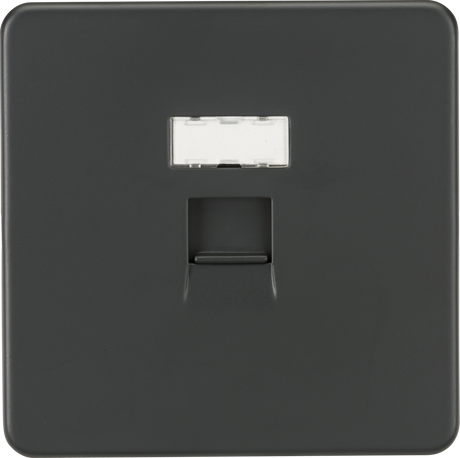 RJ45 Network Outlet - Anthracite - Screwless Low Profile Design