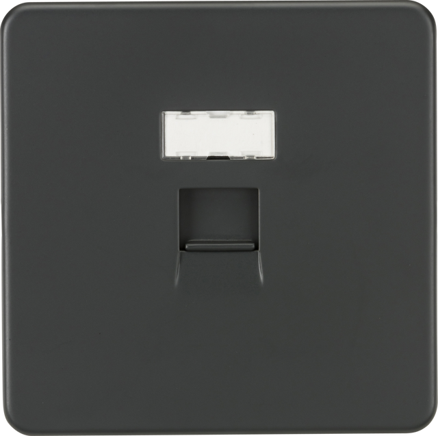 RJ45 Network Outlet - Anthracite - Screwless Low Profile Design