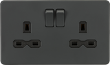 13A 2G DP Switched Socket - Anthracite