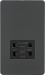 115V/230V Dual Voltage Shaver Socket - Anthracite with Black Insert